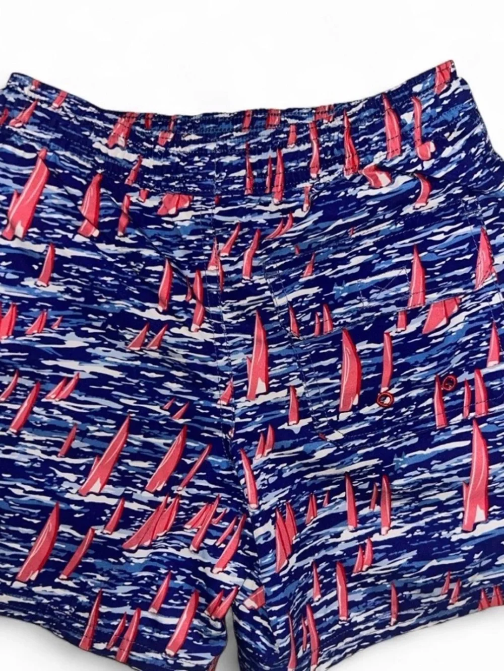 Vineyard Vines Blue Sailboat Print Swim Trunks